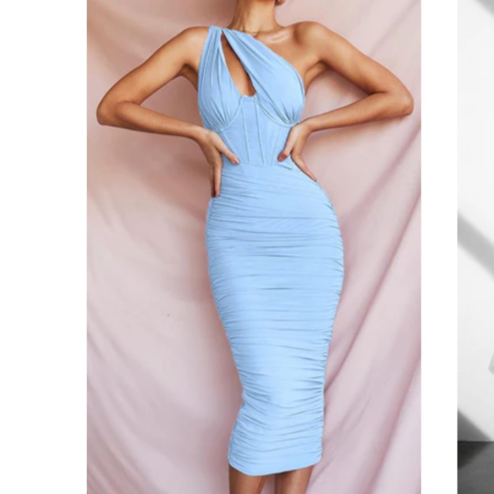 Blue midi dress